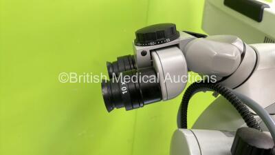 Zeiss OPMI Vario Dual Operated Surgical Microscope with 2 x Binoculars, 2 x 12,5x Eyepieces, 2 x 10x Eyepieces and Lens on S8n Stand with Footswitch - Damage to 1 x Wheel - See Photo (Powers Up with Good Bulb) - 5