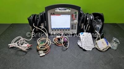 GS Corpuls3 Slim Defibrillator Ref : 04301 (Powers Up) with Corpuls Patient Box Ref : 04200 (Powers Up) with Pacer, Oximetry, ECG-D, ECG-M, CO2, CPR, NIBP and Printer Options, 4 and 6 Lead ECG Leads, SPO2 Finger Sensor, Hose, Paddle Lead, CO2 Cable, 3 x B