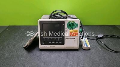 Philips Heartstart XL+ Defibrillator (Draws Power) Including ECG and Printer Options with 1 x Battery, 1 x Paddle Lead, 1 x M3725A Test Load and 1 x 3 Lead ECG Lead