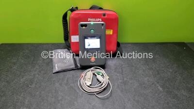 Philips Heartstart FR3 Defibrillator (Powers Up) In Carry Case with 3 Lead ECG Lead *SN C15A01867*