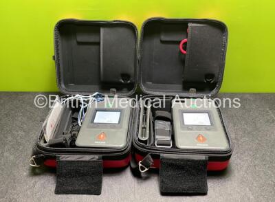 2 x Philips Heartstart FR3 Defibrillators (Both Power Up) In Carry Cases with 2 x Batteries (Install Before 2028 / 2022)