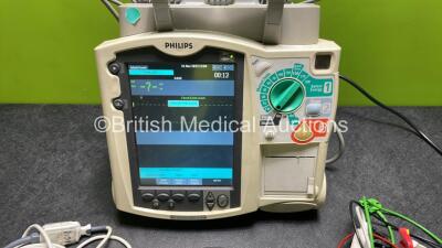 Philips Heartstart MRx Defibrillator with External Hard Paddles (Powers Up) Including Pacer, SpO2, ECG and Printer Options with Philips M3539A Module, Philips M3538A Battery, Philips M3725A Test Load, 3 Lead ECG Lead, Paddle Lead and SpO2 Sensor - 2