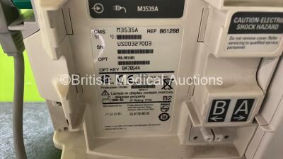 Philips Heartstart MRx Defibrillator with External Hard Paddles (Powers Up) Including Pacer, SpO2, ECG and Printer Options with Philips M3539A Module, Philips M3538A Battery, Philips M3725A Test Load, 3 Lead ECG Lead, Paddle Lead and SpO2 Sensor - 9