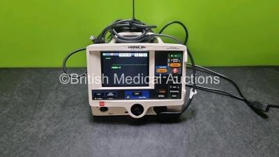 Physio Control Medtronic Lifepak 20e Defibrillator / Monitor *Mfd 2017* Ref 99507-000095 PN 3202487-361 (Powers Up, Slight Damage to Casing and Missing Door) Including Pacer, ECG and Printer Options with Paddle Lead and 3 Lead ECG Lead *SN 45543104*