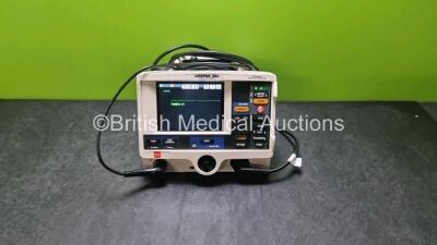 Physio Control Medtronic Lifepak 20e Defibrillator / Monitor *Mfd 2017* Ref 99507-000095 PN 3202487-361 (Powers Up Missing Door) Including Pacer, ECG and Printer Options with Paddle Lead and 3 Lead ECG Lead *SN 455511757*