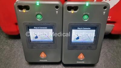 2 x Philips Heartstart FR3 Defibrillators (Both Power Up) In Carry Cases with 4 x Batteries *Install Before 2022 / 2023 / 2026* - 2