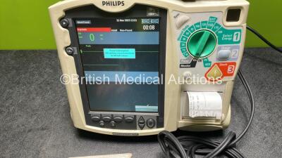 Philips Heartstart MRx Defibrillator with External Hard Paddle Dock (Powers Up) Including Pacer, ECG and Printer Options with Philips M3539A Module, Philips M3538A Battery, Philips M3725A Test Load and Paddle Lead - 4