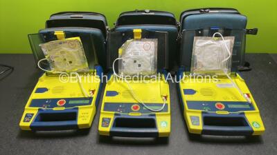 3 x Cardiac Science Powerheart AED G3 Automated External Defibrillators with 3 x Batteries and 3 x Electrode Packs (All Expired) in Carry Cases (All Power Up) - 2