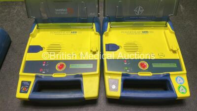 4 x Cardiac Science Powerheart AED G3 Automated External Defibrillators with 4 x Batteries in Carry Cases (All Power Up) - 3