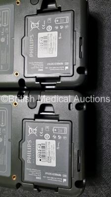 2 x Philips Heartstart FR3 Defibrillators (Both Power Up) In Carry Cases with 4 x Batteries *Install Before 2022 / 2027* - 4