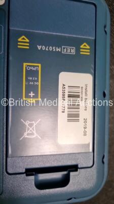 Job Lot Including 1 x Philips Heartstart FRx Defibrillator (Powers Up) In Carry Case with 2 x M5070A Batteries *Exp 2019 / 2024* 1 x Heartstart Smart Pads *Exp 2024* and 1 x Philips Heartstart FR2+ Defibrillator (Powers Up) with 1 x Battery - 6