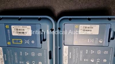 2 x Philips Heartstart FRx Defibrillators (Both Power Up) In Carry Case with 2 x M5070A Batteries *Exp 2026 / 2027* and 2 x Heartstart Smart Pads *Exp 2024 2023* - 5