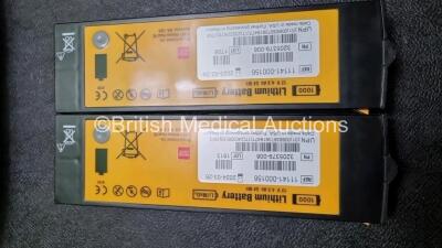 2 x Medtronic Physio Control Lifepak 1000 Defibrillators *Mfd 2013* (Both Power Up) with 2 x 3 Lead ECG Leads *SN 41245152 / 41245151* - 5