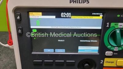 Philips Efficia DFM100 Defibrillator *Mfd - 2018* (Powers Up) Including ECG and Printer Options with 1 x Paddle Lead and 1 x 3 Lead ECG Lead - 3