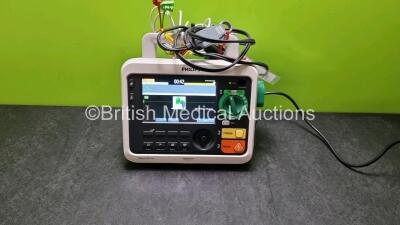 Philips Efficia DFM100 Defibrillator *Mfd - 2018* (Powers Up) Including Pacer, ECG, C02, SpO2 and Printer Options with 1 x Paddle Lead and 1 x 3 Lead ECG Lead