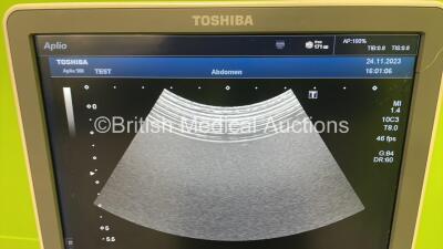 Toshiba Aplio 500 TUS-A500 Flat Screen Ultrasound Scanner *S/N T1E1323875* **Mfd 02/2013** Software Version AB_V3.00*R002 with 4 x Transducers / Probes (PVT-375BT *Mfd 09/2012* / PLT-1204BT *Mfd 02/2013* / PVT-674BT *Mfd 02/2011* and PVT-781VT * Mfd 02/20 - 14