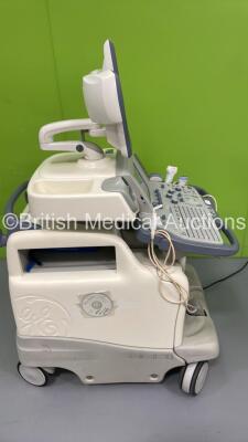 GE Logiq 9 Ultrasound Scanner Model 5177000-2 *S/N 93474US5* **Mfd 04/2008** Software Version R7.0.5 with 5 x Transducers / Probes ( i12L Ref 2264882 *Mfd 01/2008* / M12L Ref 2294512 *Mfd 12/2006* Cable Damaged - See Photo / 4C Ref 24013659 *Mfd 04/2011* - 6