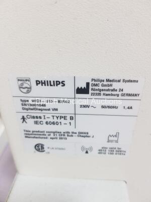 Philips Digital Diagnost X-ray System *Mfd - 2013* Including Philips Patient Table + Floor Plate, Philips Wall Stand with 1 x Built in Detector, 1 x Wired Detector, 1 x Charging Station for Detector -Detector Not Included), Philips Overhead Bucky with 201 - 15