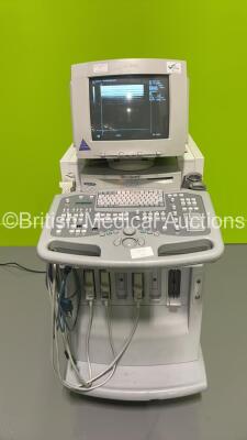 Acuson Aspen Ultrasound Scanner *S/N 31488* with 3 x Transducers / Probes (2 x Acuson 7 L7 and 1 x Acuson 4V2c) (Powers Up - 2 x Missing Dials)