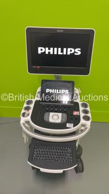 Philips Epiq 7C Flat Screen Ultrasound Scanner Ref 9896053867214 *S/N USN13B0153* **Mfd 2013** SVC HW A.0 with 2 x Transducers / Probes (X5-1 and D2CWC) (Powers Up - HDD REMOVED)