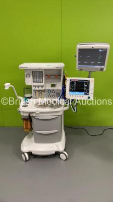 Datex-Ohmeda Aespire View Anaesthesia Machine Software Version 7 *Mfd 2015* with GE Carescape B650 Monitor,, GE E-PSMP-01 Multiparameter Module with NIBP, P1, P2, T1, T2, SPO2 and ECG Options, Bellows, Absorbers and Hoses (Powers Up) *S/N APHU00175* (G)