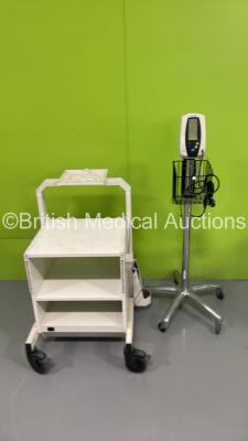 1 x Welch Allyn 420 Series Vital Signs Monitor on Stand (Powers Up) and 1 x Workstation *S/N 200201578*