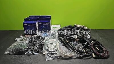 Job Lot Including 9 x Aten 2-Port USB DVI KVM Switches and Various Computer Cables *SN Z3M7-119-0302 / Z3M7-119-0318 / Z3M7-119-0334*