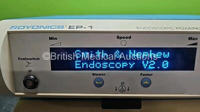 1 x Smith & Nephew Endoscopy V3.0 Dyonics Power Control Unit and 1 x Smith & Nephew Endoscopy V2.0 Dyonics EP-1 Unit (Both Power Up) *SN TM3683 / NA* - 3