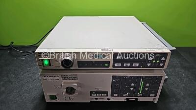 Job Lot Including 1 x Olympus CLV-U20 Light Source and 1 x Olympus CV-240 Video Processor (Both Power Up) *SN 7468352 / 7037483* - 2