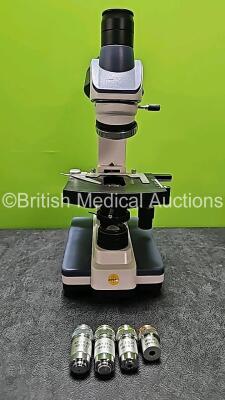 1 x Swift Trinocular Compound Lab Microscope (No Power) with 2 x WF25X Eyepieces and 4 x Optics Including 40/0.65, 10/0.25, 100/1.25 Oil and 4/0.10 *SN 1800547* - 3