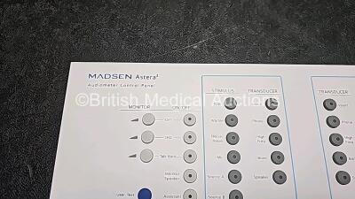 Otometrics Madsen Astera 2 Audiometer Control Panel Ref 8-69-40800 (Powers Up) *SN 945593* *H* - 3