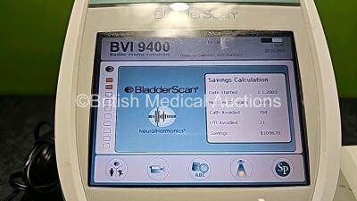 Verathon BladderScan BVI 9400 Scanner Ref 0570-0190 (Powers) with 1 x BladderScan Battery Charger, 1 x Power Supply and 3 x BladderScan Ref 0400-0066 Batteries *SN B4301936 / WO40451* *H* - 3