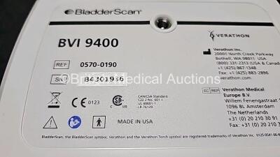 Verathon BladderScan BVI 9400 Scanner Ref 0570-0190 (Powers) with 1 x BladderScan Battery Charger, 1 x Power Supply and 3 x BladderScan Ref 0400-0066 Batteries *SN B4301936 / WO40451* *H* - 8