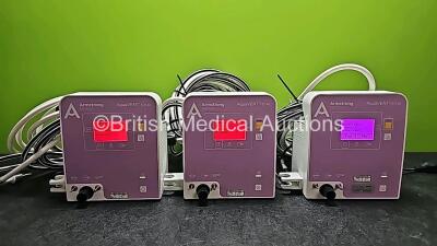 3 x Armstrong Medical Aquavent FD140 Flow Driver Oxygen Therapy and CPAP Units with Hoses (All Power Up with Errors - See Photos) *SN 75177314 / 75177320 / 75167140* *H*