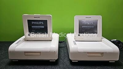 2 x Philips Avalon FM30 Fetal Monitors *Mfd 2019* (Both Power Up and 1 x Missing Monitor Back Stand - See Photo)