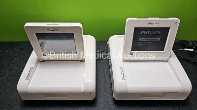 2 x Philips Avalon FM30 Fetal Monitors *Mfd 2019* (Both Power Up and 1 x Missing Monitor Back Stand - See Photo) - 2