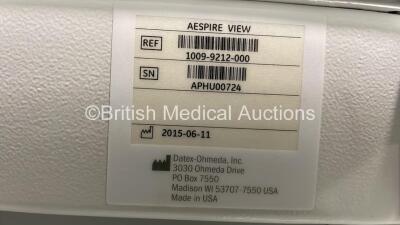 GE Aespire View Anaesthesia Machine Software Version 6.30 with Absorber, Bellows and Hoses (Powers Up) *GH* - 7