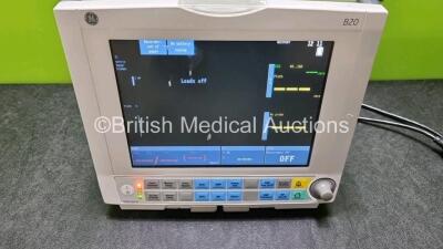 GE B20 Patient Monitor (Powers Up) Including ECG, NIBP, SpO2, T1, T2, IBP1 and IBP2 Options *SN SGF1317662WA* - 2