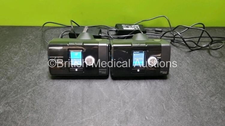 2 x ResMed AirSense 10 Autoset CPAP Units *Mfd - 2022 / 2023* (Both Power Up) with 2 x Power Supplies