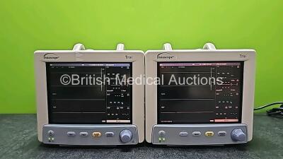 2 x Mindray Datascope Trio Patient Monitors Including ECG, SpO2, T1 and NIBP Options (Both Power Up) *GH*