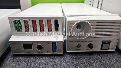 Job Lot Including 1 x GE MD 15 USE1503A Monitor (Powers Up with Stock Power Supply - Stock Power Supply Not Included), 1 x GE Solar 8000i Single Video, and 1 x GE Tram-Rac 4A Marquette with 1 x Tram 451N Module and 1 x Smart Anesthesia Multi-Gas Module * - 5