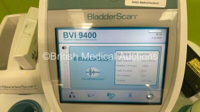 Verathon BVI 9400 Bladder Scanner Part No 0570-0190 on Stand with Transducer and 2 x Batteries and Battery Charger (Powers Up) *B4015266* (G) - 2