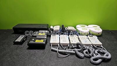 Mixed Lot Including 1 x Clock Audio CW 901T with Accessory in Case (Powers Up), 2 x Martel Printers Model MCP9810-054, 2 x UltraTec PD1 Audio Dopplers in Bags (Both Power Up), 5 x Huntleigh Dopplex Units (2 x Missing Battery Covers and 1 x Cracked Casing 