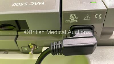 GE MAC 5500 ECG Machine on Stand with 10 Lead ECG Leads (Powers Up) *S/N SCD08071527PA* - 6