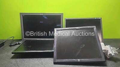 Job Lot Including 1 x Philips MED24ESB Monitor with 1 x Power Supply( Powers Up), 1 x Philips Led Monitor (Powers Up and Scratched Screen), 1 x Eizo Flexscan S2100 Color LCD Monitor (Powers Up) and 1 x Elo Monitor with 1 x Power Supply (Powers Up)