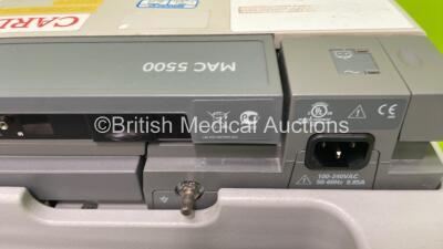 GE MAC 5500 ECG Machine on Stand with 10 Lead ECG Leads (Powers Up) *S/N SCD0643551PA* - 5