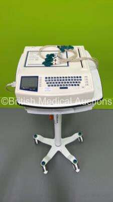 Mortara ELI 250 ECG Machine on Stand with 10 Lead ECG Leads (Powers Up) *S/N 10719052163*