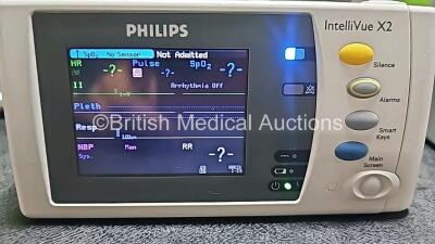 Job Lot Including 1 x Philips IntelliVue MP30 Anesthesia Patient Monitor (Powers Up and 1 x Missing Battery - See Photo) with 1 x Philips IntelliVue X2 Handheld Patient Monitor Including ECG, SpO2, NBP, Temp and Press Options (Powers Up), 1 x Philips Inte - 6