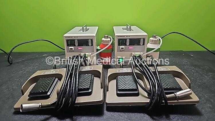 2 x Olympus HPU-20 Heat Probe Units (Both Power Up with E1 Fault - See Photo) with 2 x Olympus MAJ-528 Foot Switches *SN 7812412 / 7912472*