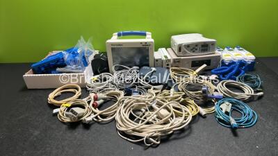 Job Lot Including 3 x Covidien Genius 3 Tympanic Thermometers with Bases, 1 x Masimo Rad-8 Signal Extraction Pulse Oximeter, 1 x Nellcor Puritan Bennett NPB-190 Pulse Oximeter, 1 x Philips M3001A Multiparameter Module with ECG/Resp, SPO2 and NBP Options, 